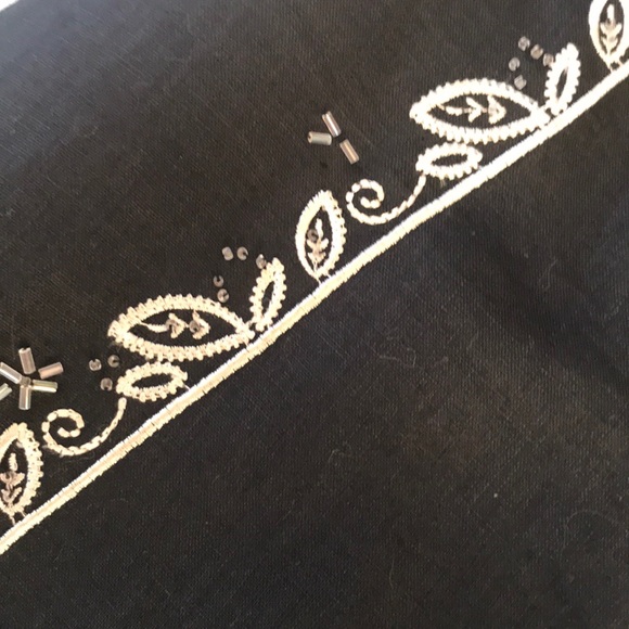 Anne Carson Linen Skirt: Black with Embellishments - Picture 6 of 6